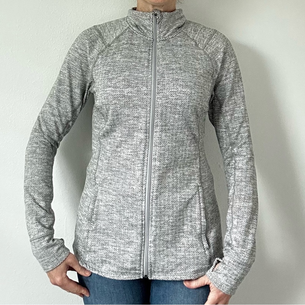 Old Navy Women's Herringbone Gray Athlesiure Jacket
